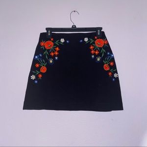 French Connection Floral Appliqué Miniskirt